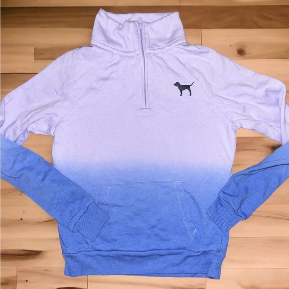 PINK Victoria's Secret Tops - Victoria Secret PINK 1/4 Zip Purple Ombre Sweatshirt XS